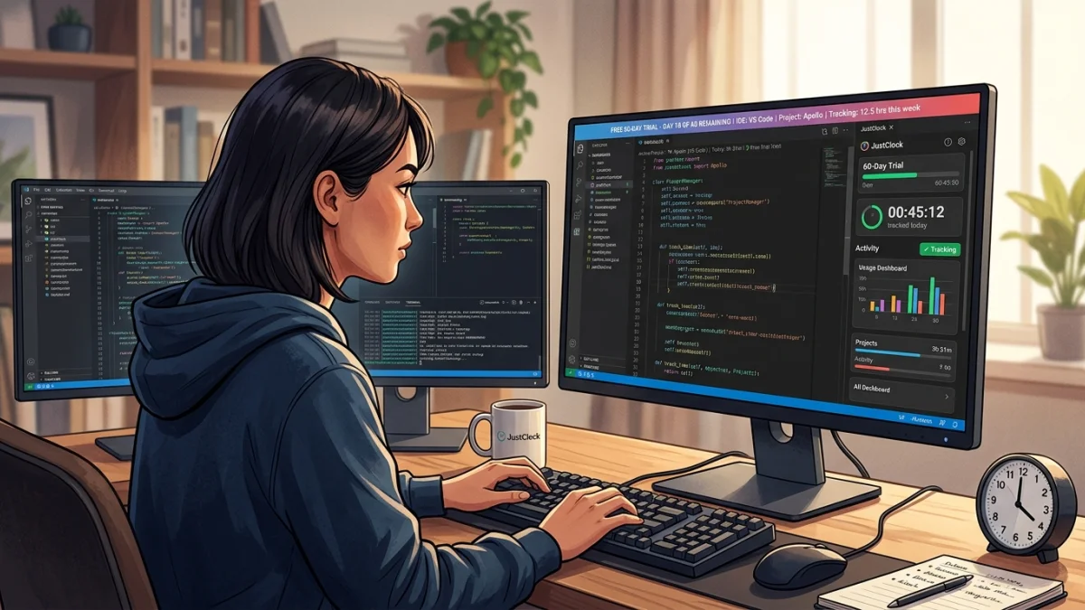 Free IDE Time Tracking: How JustClock's 60-Day Trial Actually Works